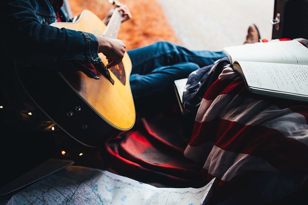 Man playing acoustic guitar